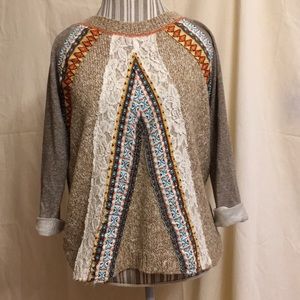 BKE Sweater with Ribbon Accents